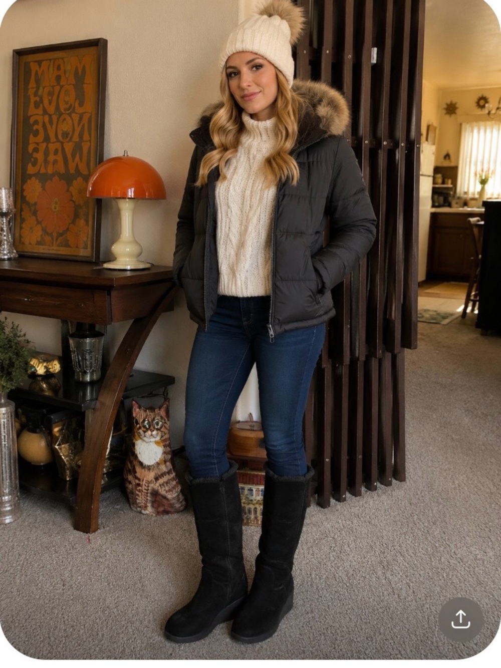 BearPaw Black Over the Knee Boots